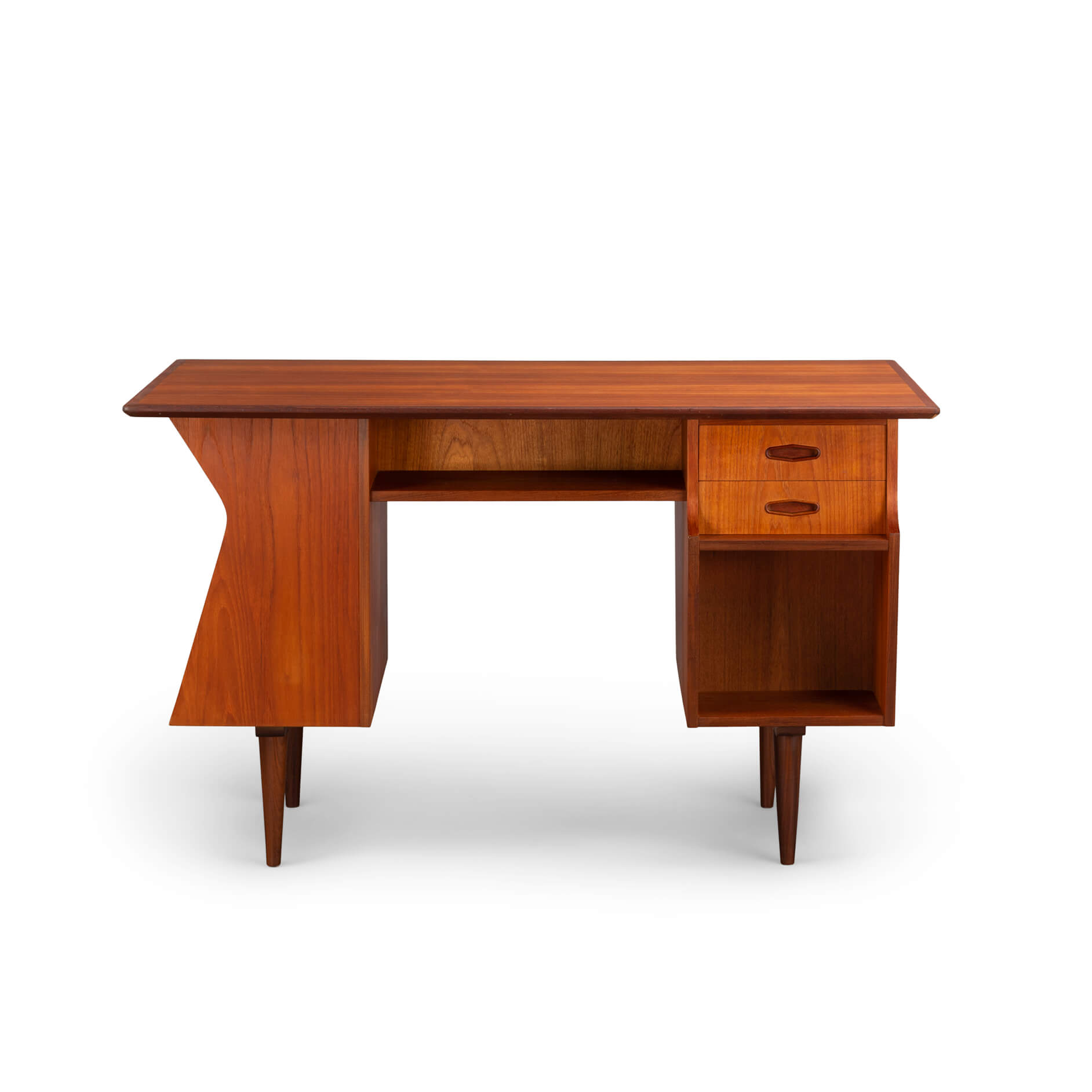 Vrijstaand teak bureau